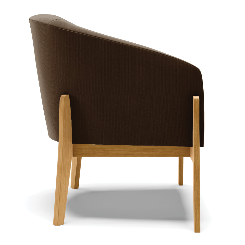 Kit 02 Poltronas Stella Suede Marrom Base Madeira Castanho - D'Rossi
