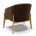 Kit 02 Poltronas Stella Suede Marrom Base Madeira Castanho - D'Rossi
