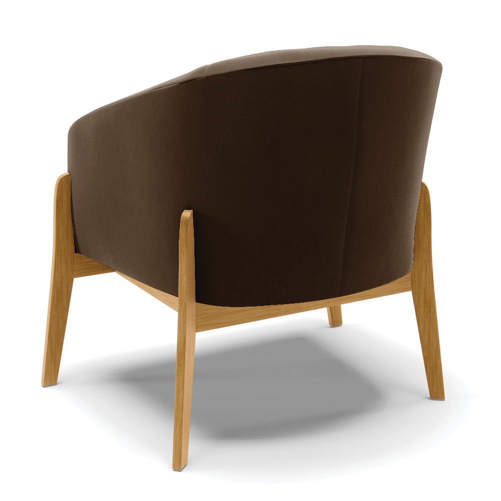 Kit 02 Poltronas Stella Suede Marrom Base Madeira Castanho - D'Rossi