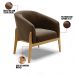 Kit 02 Poltronas Stella Suede Marrom Base Madeira Castanho - D'Rossi