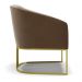 Kit 02 Poltronas Stella Suede Marrom Base Metálica Industrial Dourado - D'Rossi