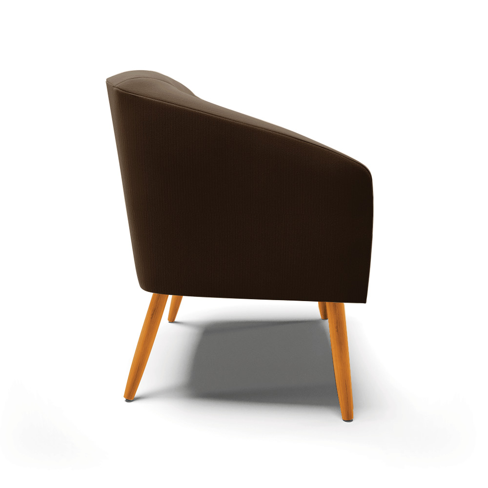 Kit 02 Poltronas Stella Suede Marrom Pés Palito Castanho D'Rossi