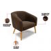 Kit 02 Poltronas Stella Suede Marrom Pés Palito Castanho D'Rossi