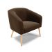 Kit 02 Poltronas Stella Suede Marrom Pés Palito Natural - D'Rossi
