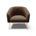 Kit 02 Poltronas Stella Suede Marrom Pés Palito Natural - D'Rossi