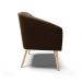 Kit 02 Poltronas Stella Suede Marrom Pés Palito Natural - D'Rossi