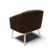 Kit 02 Poltronas Stella Suede Marrom Pés Palito Natural - D'Rossi