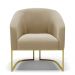 Kit 02 Poltronas Stella Suede Marrom Rato Base Metálica Industrial Dourado - D'Rossi