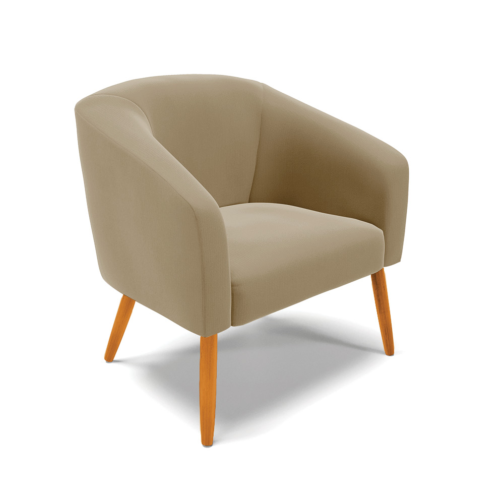 Kit 02 Poltronas Stella Suede Marrom Rato Pés Palito Castanho D'Rossi