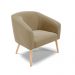 Kit 02 Poltronas Stella Suede Marrom Rato Pés Palito Natural - D'Rossi