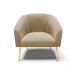 Kit 02 Poltronas Stella Suede Marrom Rato Pés Palito Natural - D'Rossi