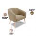 Kit 02 Poltronas Stella Suede Marrom Rato Pés Palito Natural - D'Rossi