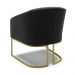 Kit 02 Poltronas Stella Suede Preto Base Metálica Industrial Dourado - D'Rossi