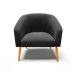 Kit 02 Poltronas Stella Suede Preto Pés Palito Castanho D'Rossi