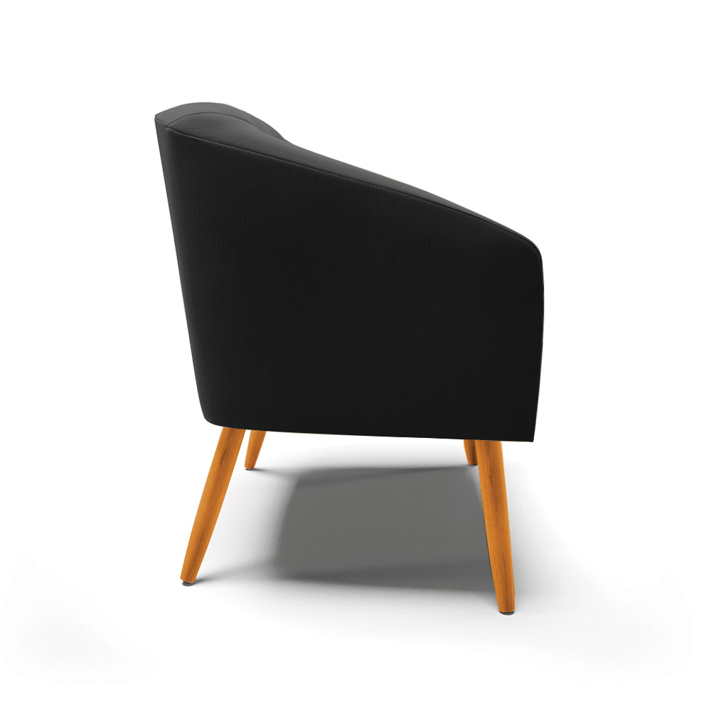 Kit 02 Poltronas Stella Suede Preto Pés Palito Castanho D'Rossi