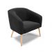 Kit 02 Poltronas Stella Suede Preto Pés Palito Natural - D'Rossi