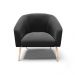 Kit 02 Poltronas Stella Suede Preto Pés Palito Natural - D'Rossi