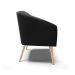 Kit 02 Poltronas Stella Suede Preto Pés Palito Natural - D'Rossi