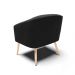 Kit 02 Poltronas Stella Suede Preto Pés Palito Natural - D'Rossi