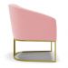 Kit 02 Poltronas Stella Suede Rosê Base Metálica Industrial Dourado - D'Rossi