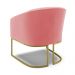 Kit 02 Poltronas Stella Suede Rosê Base Metálica Industrial Dourado - D'Rossi