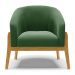 Kit 02 Poltronas Stella Suede Verde Base Madeira Castanho - D'Rossi