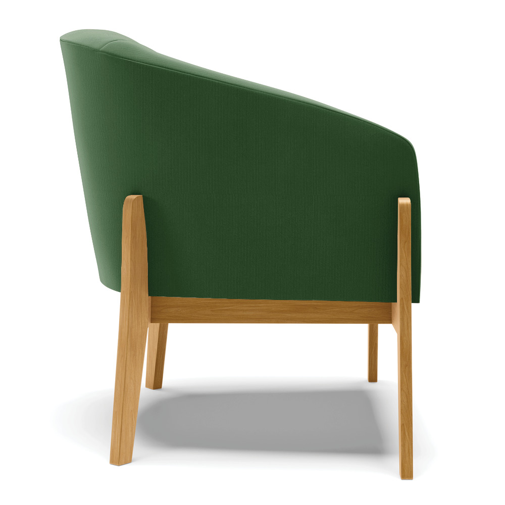 Kit 02 Poltronas Stella Suede Verde Base Madeira Castanho - D'Rossi