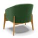 Kit 02 Poltronas Stella Suede Verde Base Madeira Castanho - D'Rossi