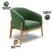 Kit 02 Poltronas Stella Suede Verde Base Madeira Castanho - D'Rossi