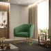 Kit 02 Poltronas Stella Suede Verde Base Metálica Industrial Dourado - D'Rossi