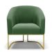 Kit 02 Poltronas Stella Suede Verde Base Metálica Industrial Dourado - D'Rossi