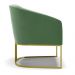 Kit 02 Poltronas Stella Suede Verde Base Metálica Industrial Dourado - D'Rossi