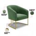 Kit 02 Poltronas Stella Suede Verde Base Metálica Industrial Dourado - D'Rossi