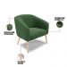 Kit 02 Poltronas Stella Suede Verde Pés Palito Natural - D'Rossi