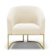 Kit 02 Poltronas Stella Veludo Base Metálica Industrial Dourado - D'Rossi
