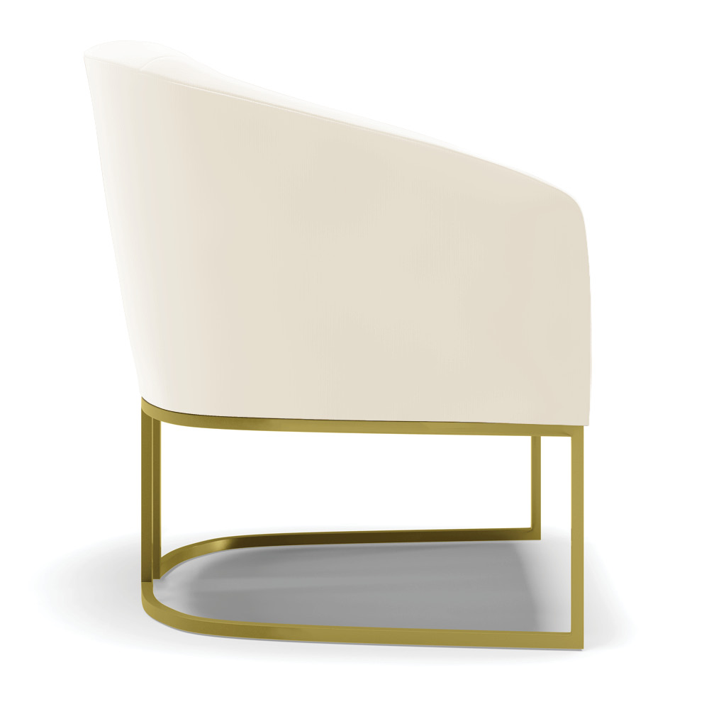 Kit 02 Poltronas Stella Veludo Base Metálica Industrial Dourado - D'Rossi