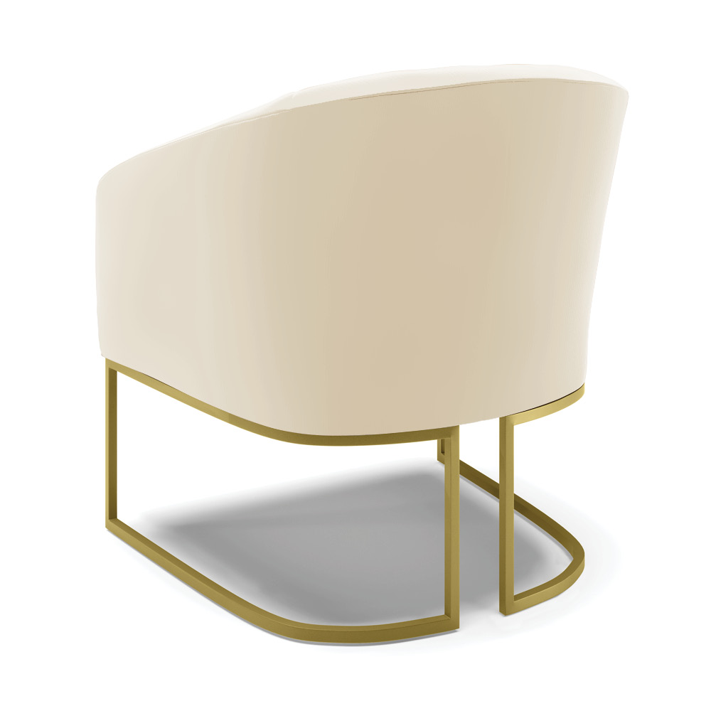 Kit 02 Poltronas Stella Veludo Base Metálica Industrial Dourado - D'Rossi