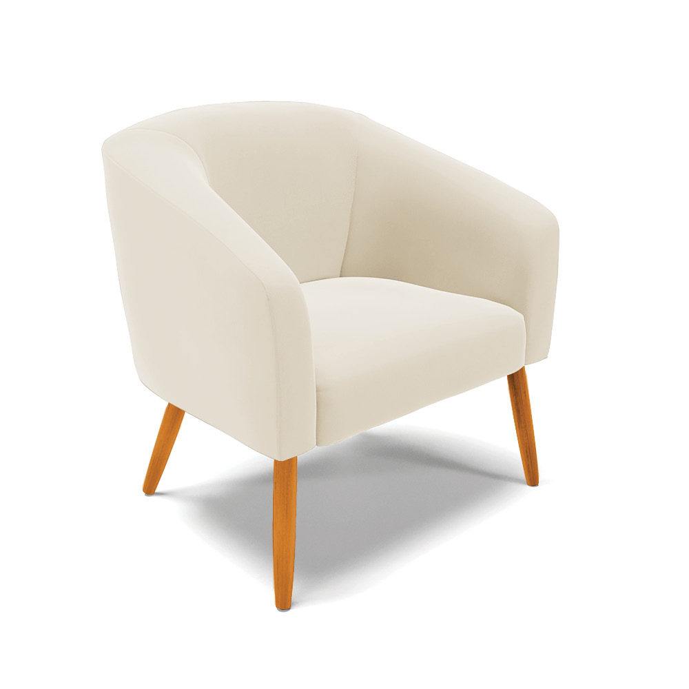Kit 02 Poltronas Stella Veludo Bege D'Rossi