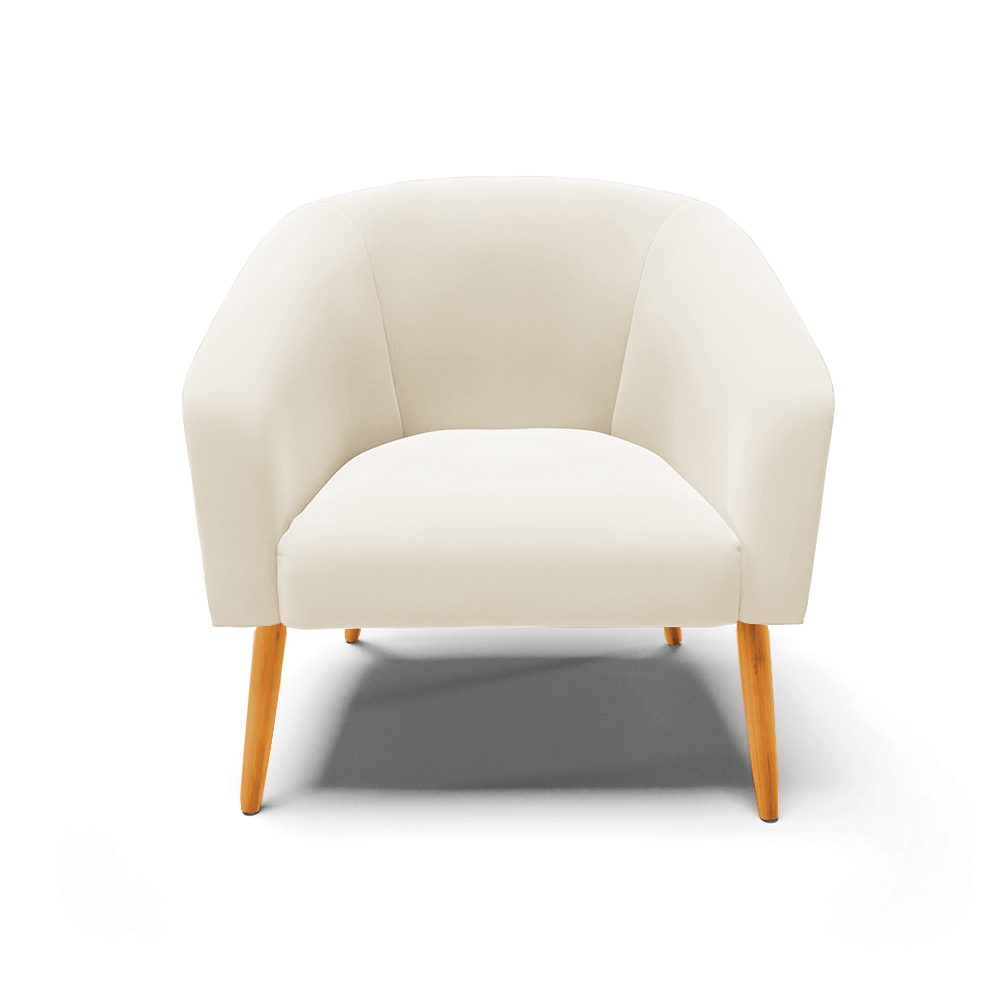 Kit 02 Poltronas Stella Veludo Bege D'Rossi