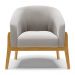 Kit 02 Poltronas Stella Veludo Cinza Base Madeira Castanho - D'Rossi