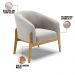 Kit 02 Poltronas Stella Veludo Cinza Base Madeira Castanho - D'Rossi