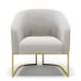 Kit 02 Poltronas Stella Veludo Cinza Base Metálica Industrial Dourado - D'Rossi