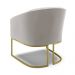 Kit 02 Poltronas Stella Veludo Cinza Base Metálica Industrial Dourado - D'Rossi