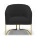 Kit 02 Poltronas Stella Veludo Preto Base Metálica Industrial Dourado - D'Rossi