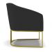 Kit 02 Poltronas Stella Veludo Preto Base Metálica Industrial Dourado - D'Rossi