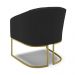 Kit 02 Poltronas Stella Veludo Preto Base Metálica Industrial Dourado - D'Rossi