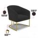 Kit 02 Poltronas Stella Veludo Preto Base Metálica Industrial Dourado - D'Rossi