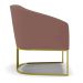 Kit 02 Poltronas Stella Veludo Rosê Base Metálica Industrial Dourado - D'Rossi