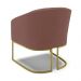 Kit 02 Poltronas Stella Veludo Rosê Base Metálica Industrial Dourado - D'Rossi