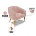 Kit 02 Poltronas Stella Veludo Rosê Pés Palito Castanho D'Rossi